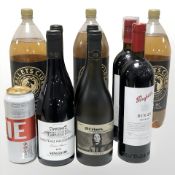 Two bottles of Chateux Millegrand 2018, two bottles of 19 Crimes chardonnay,