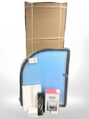 A new Quadrant shower door, shower tray, boxed electric shower,