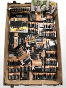 A large quantity of Duracel and Energizer battery packs.