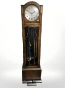 A carved oak cased regulator, signed Enfield Ryte, David Summerfield, Newcastle on Tyne,