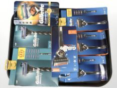 Seven packs of Gillette razors.