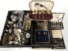 Assorted silver plated wares,