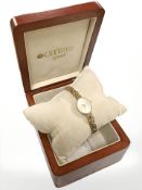 A 9ct yellow gold Citizen lady's wristwatch, with retail box. CONDITION REPORT: 8.3g.