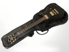 A Washburn WI-64 DL electric guitar with soft carry bag