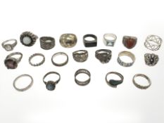 Twenty various dress rings, examples in silver etc.