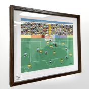 Gordon Barker (Contemporary) A football match, acrylic, 34 cm x 27 cm.