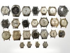 A collection of vintage and later watch movements including Sekonda, Acto, Orace, Helsa, Delvina,