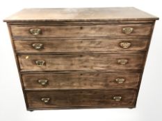 An early 19th century mahogany and satinwood banded secretaire chest,