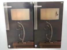 Two boxed Next antler table lamps