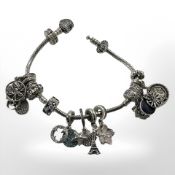 A Pandora sterling silver charm bracelet (Af)