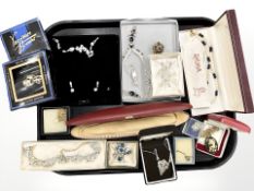 A group of costume jewellery, necklaces,