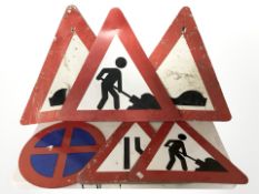 A group of road signs