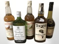 A bottle of Teachers Highland cream scotch whisky,