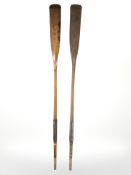 A pair of vintage oars,