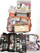 Several boxes of artist's supplies, craft items,