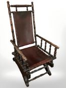 A bobbin turned rocking chair