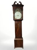 A George III mahogany and satinwood inlaid eight day longcase clock,
