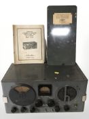 A Hallicrafters S-20R Sky Champion radio with instructions