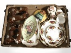 A group of Royal Albert Old Country Roses porcelain, Masons mandalay red jug,