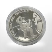 An Andorra 1993 10 Dinar 0.925 silver coin, 31.