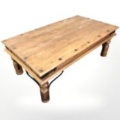 A sheesham wood rectangular coffee table,