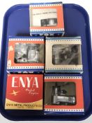 Four Fox model airplane motors and another Enya engine.