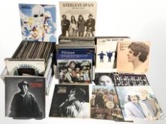Vinyl LP records including The Beatles, Simon and Garfunkel, The Shadows,