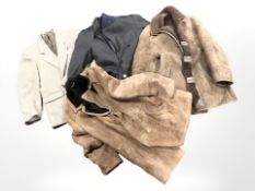 A gent's Harris tweed blazer and other clothing (1 box)