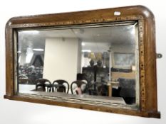 A 19th century walnut and parquetry mirror,