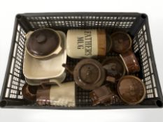 A group of Pearson's of Chesterfield glazed stoneware kitchen pots, teapot,