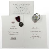 An official 1953 coronation medal with coronation day invitations relating to Sir William and Sir