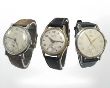 Three vintage wristwatches by Avia, Mira and Lanco.