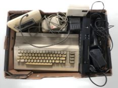 A Commodore 64 personal computer and keyboard, Sinclair ZX Spectrum + and similar items.