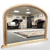 An antique style over mantel mirror, 99 cm x 73 cm.