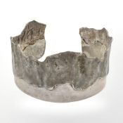 A textured silver expansion cuff bangle, diameter 65 mm. CONDITION REPORT: 43g.