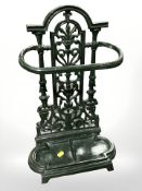 A painted cast iron stick stand,
