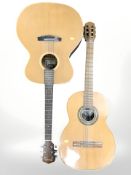 An Ibanez JA-500 acoustic guitar and a further Spanish classical guitar