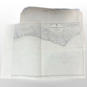 A large quantity of mid-20th century hydrographic charts including River Medway, Cromer,