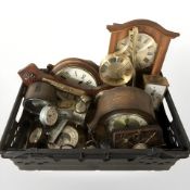 Assorted mantel and wall clocks and barometer (one box)