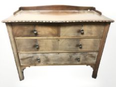 An early 20th century mahogany four drawer dressing chest,