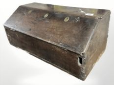 A Georgian oak table box,