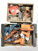 Black and Decker power tools and a Nutool drill press (2 boxes)