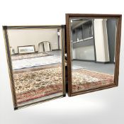 Two contemporary bevelled mirrors, largest 87 cm x 104 cm.