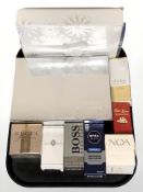 Assorted cosmetics and fragrances including Gucci, Boss,