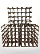 Three wine racks,