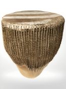 An African hide drum,