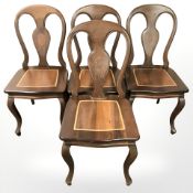 A set of six inlaid mahogany dining chairs