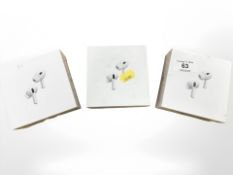 Two factory sealed Apple AirPods Pro and a further part box.