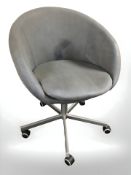 A contemporary swivel chair