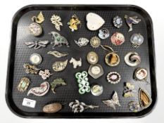 A group of costume brooches